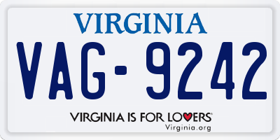 VA license plate VAG9242