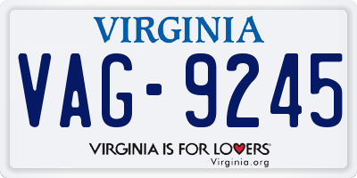 VA license plate VAG9245