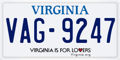 VA license plate VAG9247