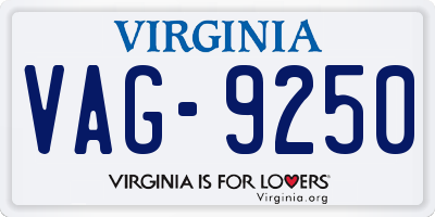 VA license plate VAG9250