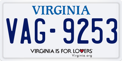 VA license plate VAG9253