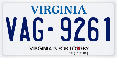 VA license plate VAG9261