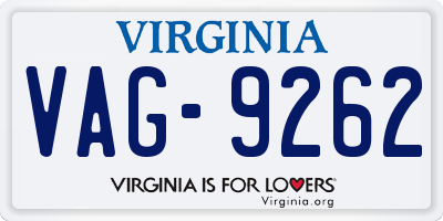VA license plate VAG9262