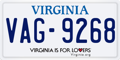 VA license plate VAG9268