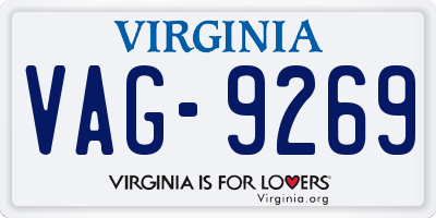 VA license plate VAG9269