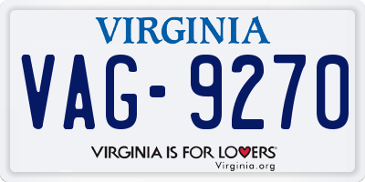 VA license plate VAG9270