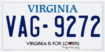 VA license plate VAG9272