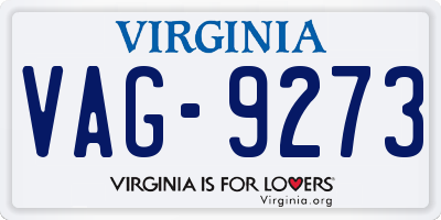 VA license plate VAG9273