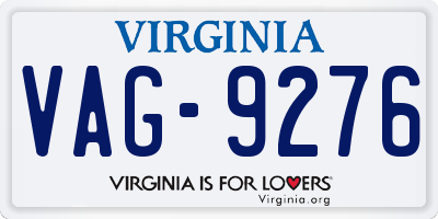 VA license plate VAG9276