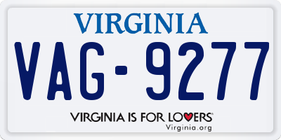 VA license plate VAG9277