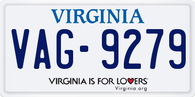 VA license plate VAG9279