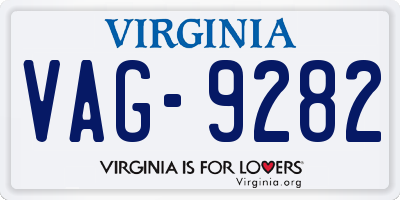 VA license plate VAG9282