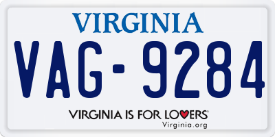 VA license plate VAG9284