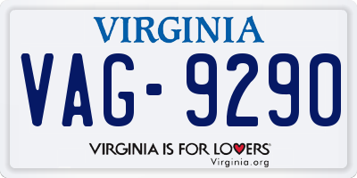 VA license plate VAG9290