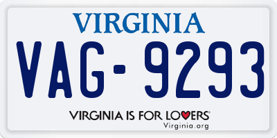 VA license plate VAG9293