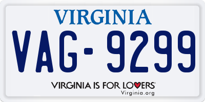 VA license plate VAG9299