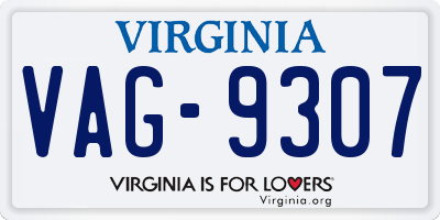 VA license plate VAG9307