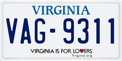 VA license plate VAG9311