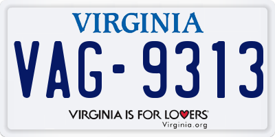VA license plate VAG9313
