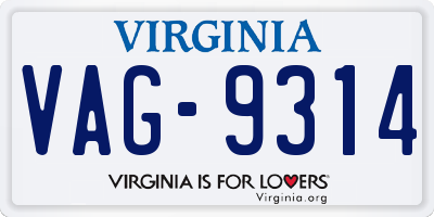 VA license plate VAG9314