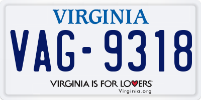 VA license plate VAG9318