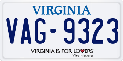 VA license plate VAG9323