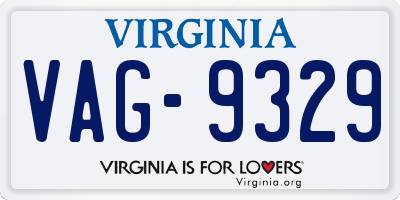 VA license plate VAG9329