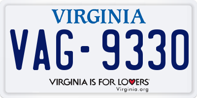 VA license plate VAG9330