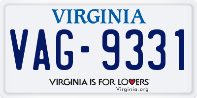 VA license plate VAG9331