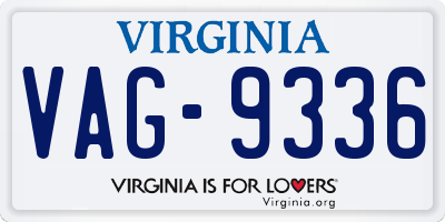 VA license plate VAG9336