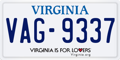VA license plate VAG9337