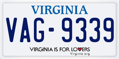 VA license plate VAG9339