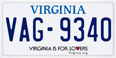 VA license plate VAG9340