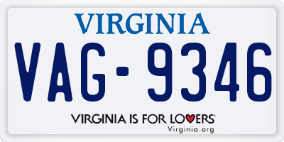 VA license plate VAG9346