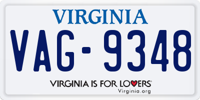 VA license plate VAG9348