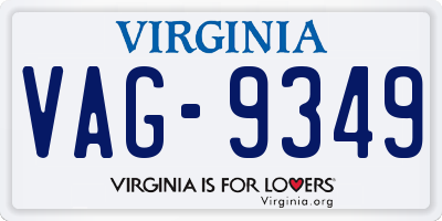 VA license plate VAG9349