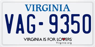 VA license plate VAG9350
