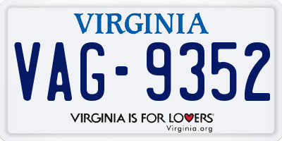 VA license plate VAG9352