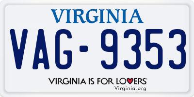 VA license plate VAG9353