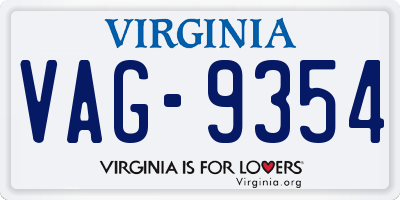 VA license plate VAG9354