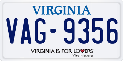 VA license plate VAG9356