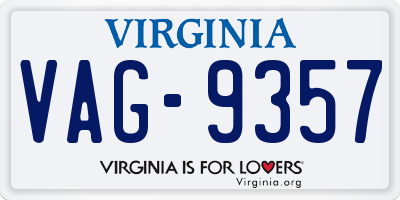 VA license plate VAG9357