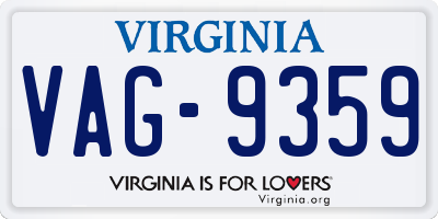 VA license plate VAG9359