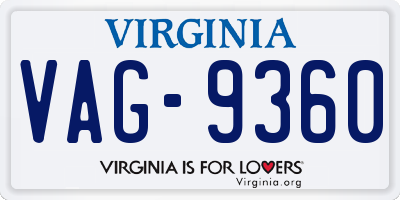 VA license plate VAG9360