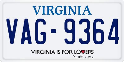 VA license plate VAG9364
