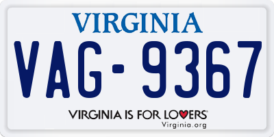VA license plate VAG9367