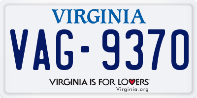 VA license plate VAG9370