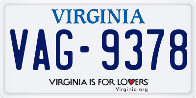 VA license plate VAG9378