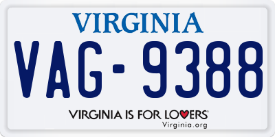 VA license plate VAG9388