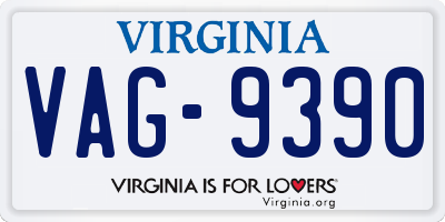 VA license plate VAG9390